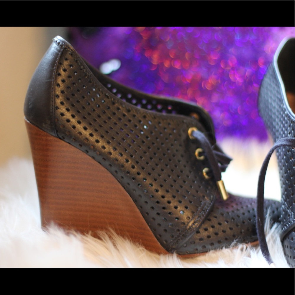 Tory Burch Leather Wedge Booties